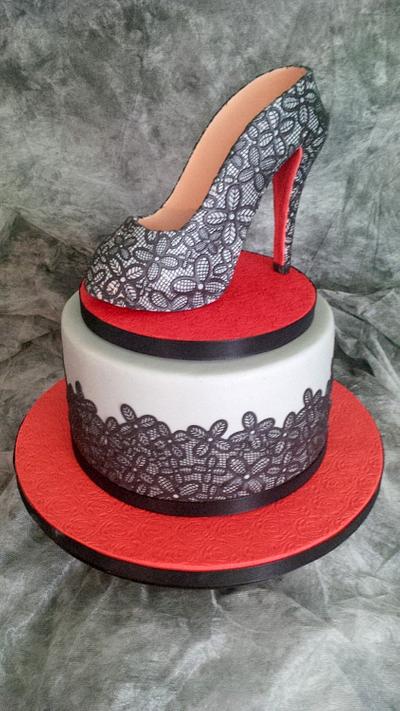 High Heel Shoe Cake inspired by Christian Louboutin - Cake by Monika's Creations