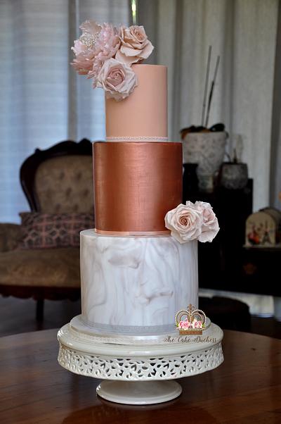Marble and Rose Gold  - Cake by Sumaiya Omar - The Cake Duchess 