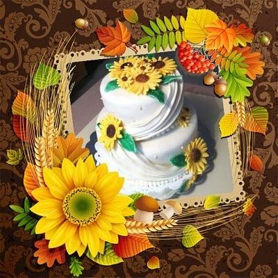 Sunfower Wedding Cake - Cake by Patty Cake's Cakes