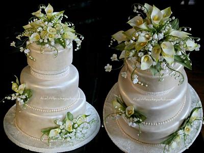 Calla Lillies, Jasmines and Lilly of the Valley - Cake by Joanne Wieneke