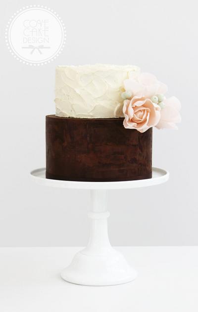 Rustic ganache and buttercream celebration cake - Cake by Cove Cake Design