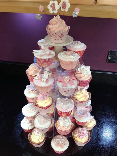 Pink and bling cupcakes - Cake by Andrias cakes scarborough