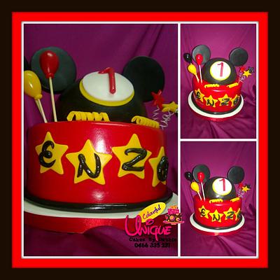 Mickey Mouse Ears Cake  - Cake by Unique Colourful Cakes by Debbie