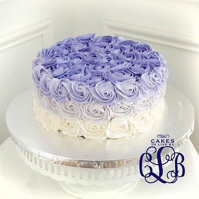 Purple Ombre Rosette Cake! - Cake by Jennifer 
