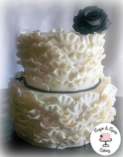 Small Wedding Frill Cake - Cake by Mandy