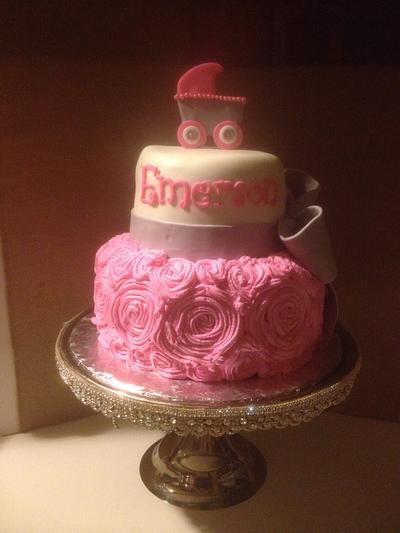 Rosette Baby Shower Cake - Cake by Carolyn's Creative Cakes