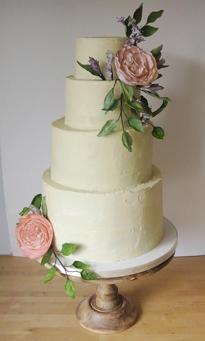 Rustic soft colours and foliage wedding - Cake by Happyhills Cakes