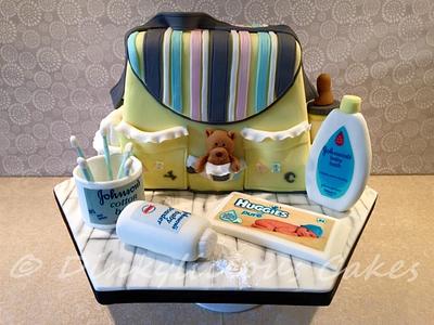 Baby Shower Nappy Bag Cake - Cake by Dinkylicious Cakes