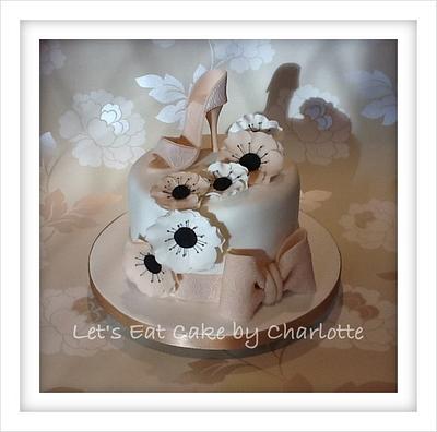 Vintage Pink & White Shoe & Flower Cake - Cake by Let's Eat Cake