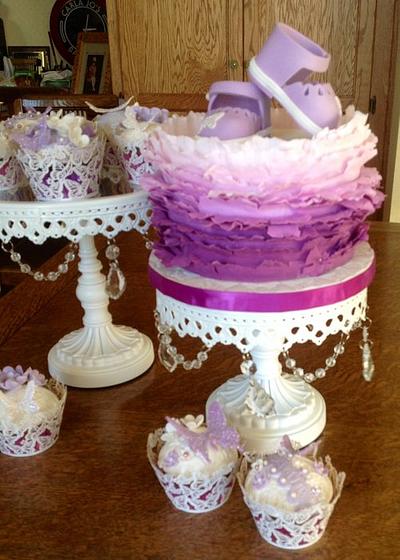 Lavender Frills to Welcome Baby Gabriella - Cake by Carla Jo