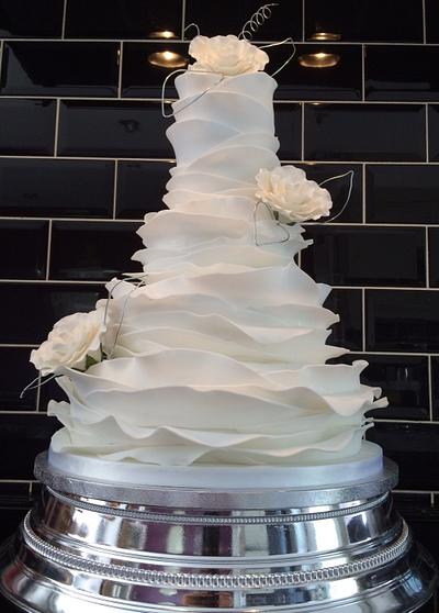 Ruffle wedding cake - Cake by Paul of Happy Occasions Cakes.