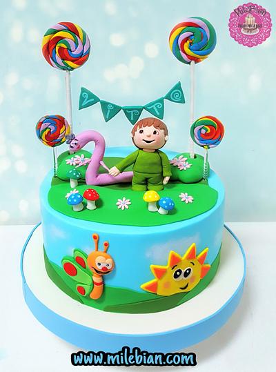 1st Birthday Baby TV Themed 2 tier Cake