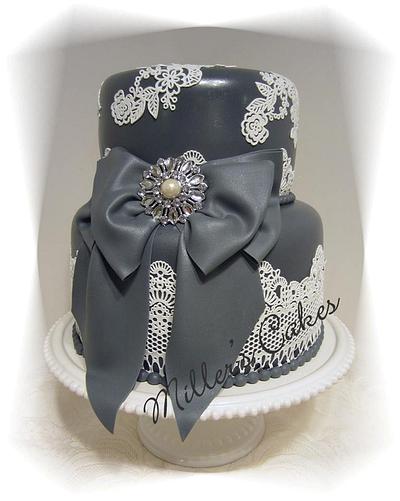 Pewter and Lace - Cake by Deb Miller