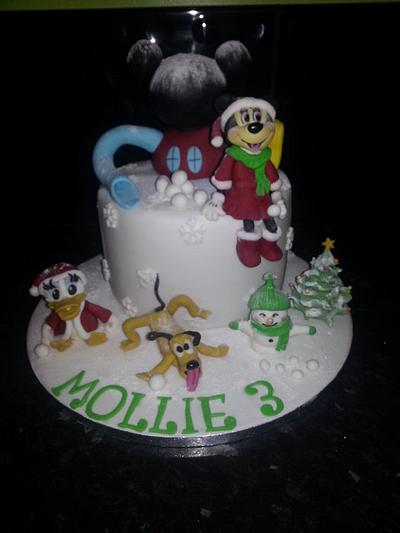 Chistmas Clubhouse with Minnie (my first ever christmas cake) - Cake by Tracy's Treats