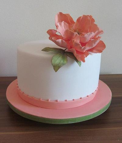 A Peony for a Flower on her 70th birthday - Cake by Lara Correia
