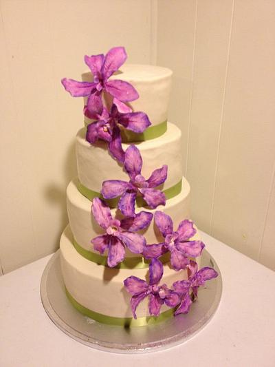 Orchids in bloom - Cake by Forgoodnesscakes