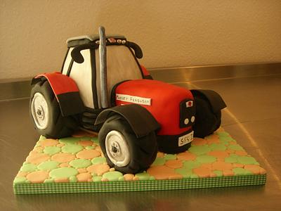Massey Ferguson Tractor Cake - Cake by Rebecca's Tastebuds