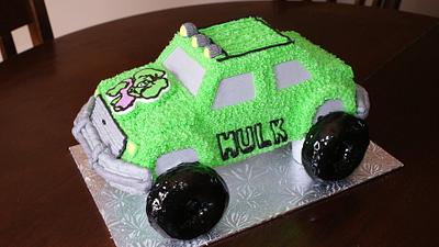 Incredible Hulk Monster Truck - Cake by paula0712