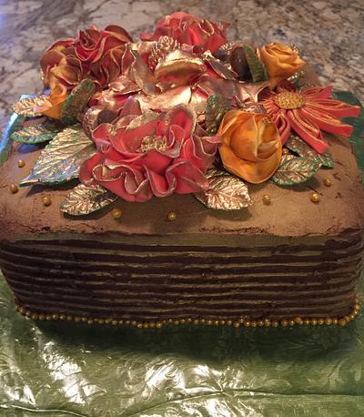 Fall Floral with Stripes - Cake by Jolie57