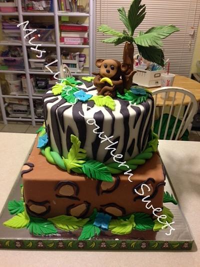 Jungle baby shower cake and cake pops - Cake by Lisa Weathers