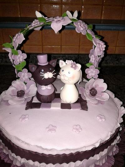 beautiful cats anniversary cake - Cake by ronya's bella torta