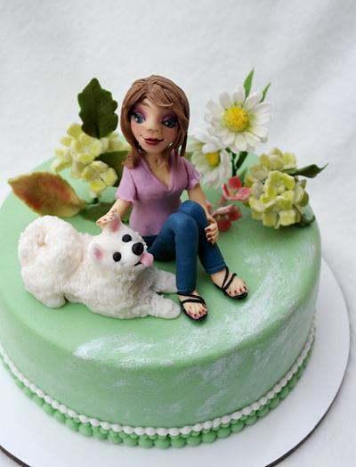 cake with a dog - Cake by Táji Cakes