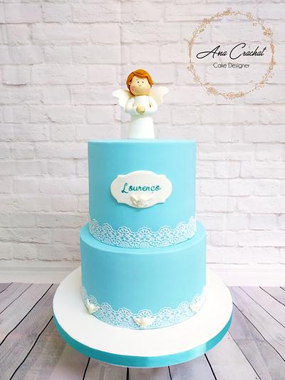 Angel baptism cake  - Cake by Ana Crachat Cake Designer 