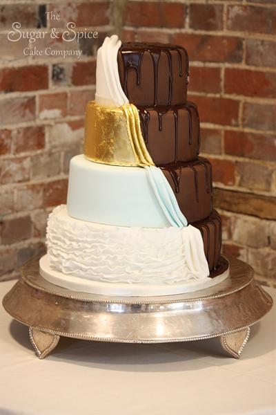 Pulled back wedding cake  - Cake by The Sugar & Spice Cake Company