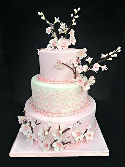 Cherry Blossom Cake - Cake by Lea's Sugar Flowers