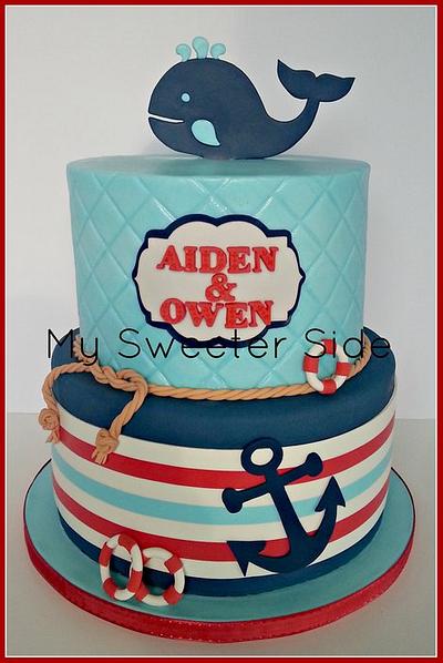 Nautical First Birthday - Cake by Pam from My Sweeter Side