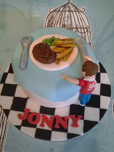 steak and chips - Cake by Cakes galore at 24