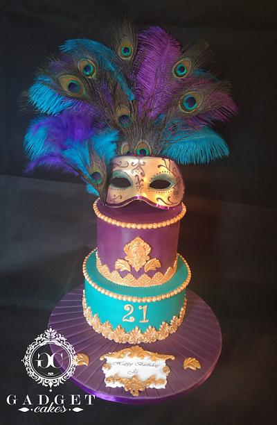 Venetian mask masquerade cake! - Cake by Gadget Cakes