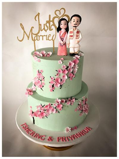 Blossoms Wedding Cake - Cake by Homebaker