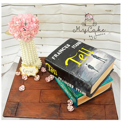 Book Cake with flower vase - Cake by Hopechan