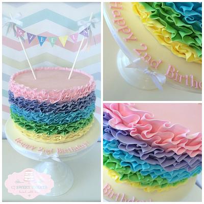 Sybella's Rainbow Ruffles - Cake by cjsweettreats