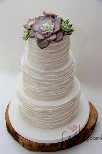 Succulent Wedding Cake - Cake by Little Cake Cupboard