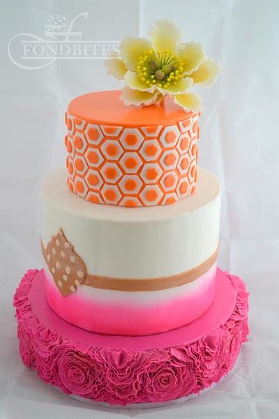 Pretty Pink in Orange - Cake by Subhashini Ramsingh