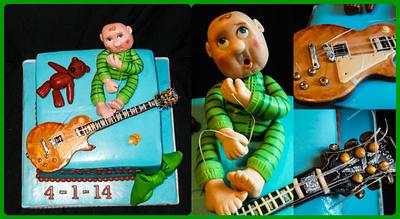Baby and guitar - Cake by fitzy13