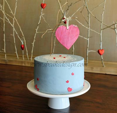 Snowy Valentine - Cake by Shannon Bond Cake Design