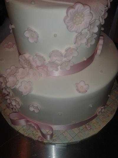 Soft Pink & White Baby Shower Cake - Cake by Rosa