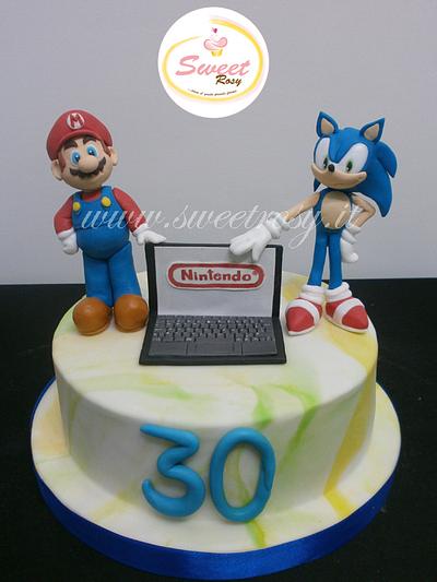 mario and sonic - Cake by sweetrosy