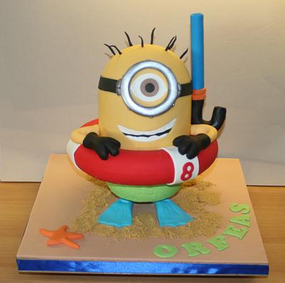 Minion at the beach - Cake by WhenEffieDecidedToBake