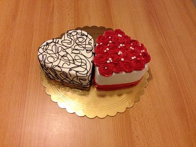Two hearts  - Cake by KatyaT