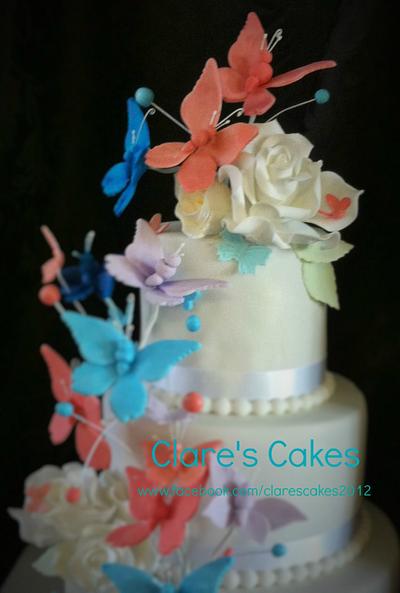 Butterfly wedding cake march 2014 - Cake by Clare's Cakes - Leicester