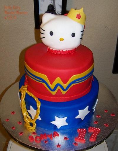 Hello Kitty Wonder Woman Birthday - Cake by Suanne