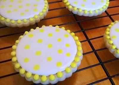 sunny poka dot cookies! - Cake by  Pink Ann's Cakes