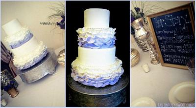 80th Birthday Ruffled Ombre'  - Cake by Tyla Mann