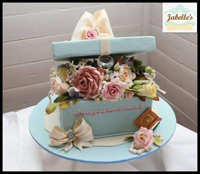 Engagement flower box cake - Cake by Tracy Jabelles Cakes