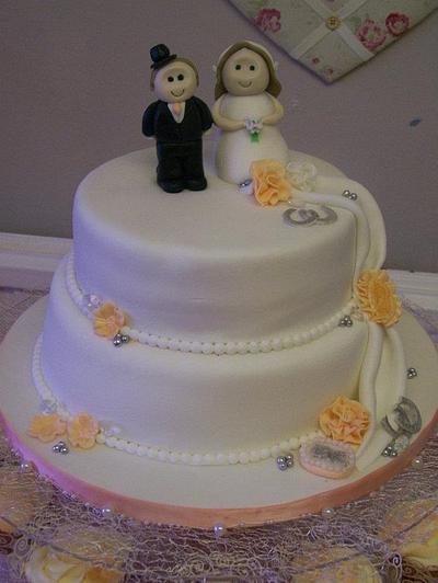 Peaches and cream wedding cake  - Cake by cupcakes of salisbury