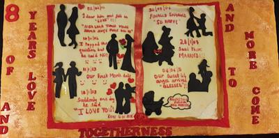 8 years of love and togetherness  in a book - Cake by Aakanksha